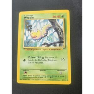 Pokémon TCG Weedle Base Set Shadowless 69/102 MP/HP
